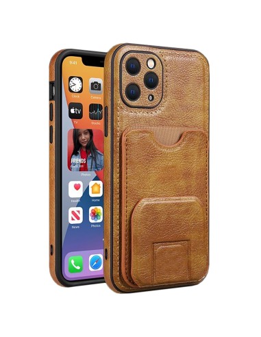 LEATHER EFFECT COVER CASE WITH CARD COMPARTMENT AND TONGUE KICKSTAND
