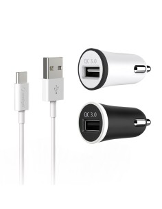 3.1A USB UNIVERSAL CAR CHARGER WITH TYPE C CABLE