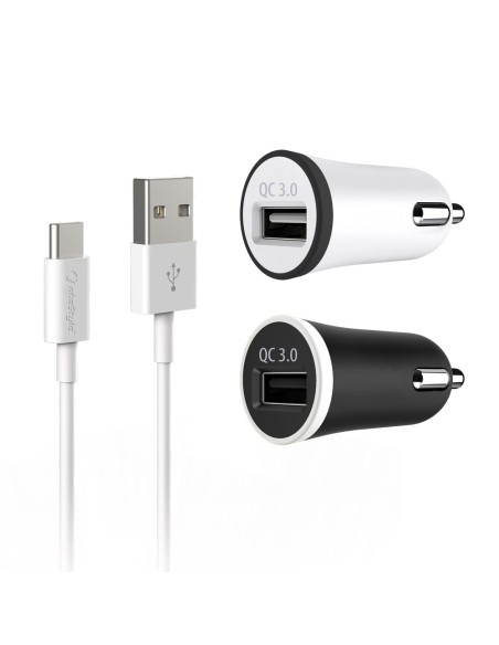 CARICABATTERIE DA AUTO UNIVERSALE PORTA USB 3.1A CON CAVO TYPE C