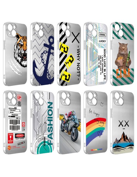 ASSORTED GRAPHIC DESIGNS ALUMINIUM FINISH HARD COVER CASE