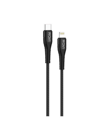 ROVI Fabric - Cavo in Tessuto da Type-C a Lightning, 1.5M, 20W, Black