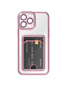 COVER MORBIDA SEMITRASPARENTE GLITTER CON SCOMPARTO CARTE INTEGRATO
