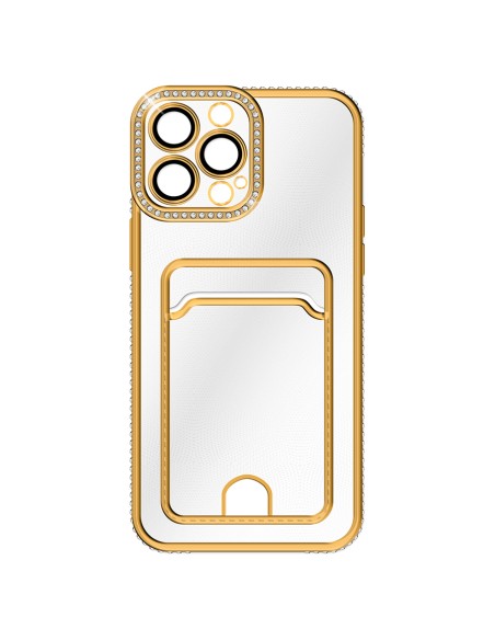 BUILT-IN CARD COMPARTMENT SOFT SEMICLEAR GLITTER COVER CASE