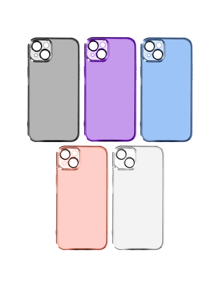 COVER MORBIDA SEMITRASPARENTE CROMATA CON PROTEZIONE FOTOCAMERA REMOVIBILE