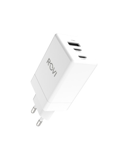 ROVI GaN 65W Fast Charger 2x USB-C - 1USB A