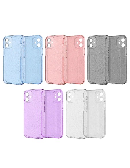 COVER MORBIDA GLITTER CON FORI FOTOCAMERA GLITTER