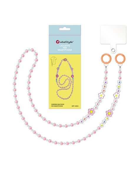 LANYARD WITH CHARMS AND METAL HOOK FOR SMARTPHONE