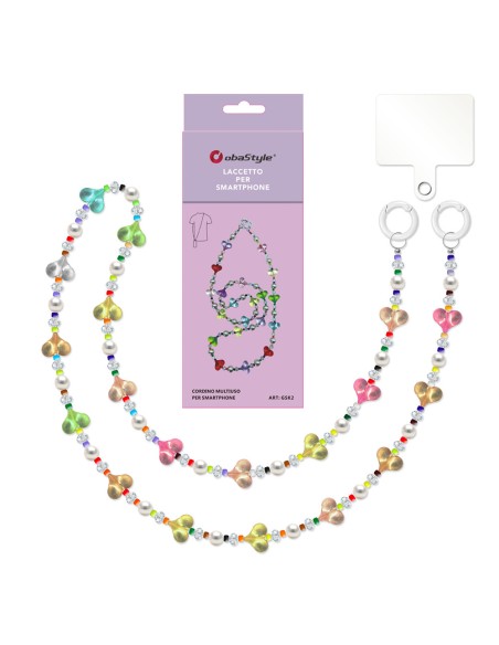 LANYARD WITH CHARMS AND METAL HOOK FOR SMARTPHONE
