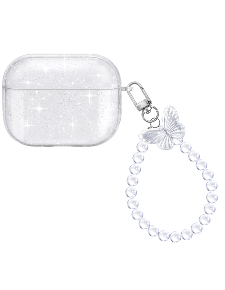 CUSTODIA PROTETTIVA TRASPARENTE PER AURICOLARI CON CHARMS