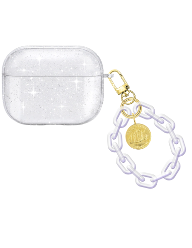 CUSTODIA PROTETTIVA TRASPARENTE PER AURICOLARI CON CHARMS