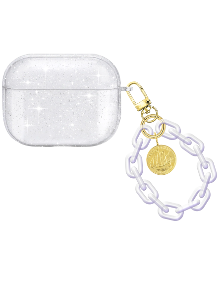 CUSTODIA PROTETTIVA TRASPARENTE PER AURICOLARI CON CHARMS