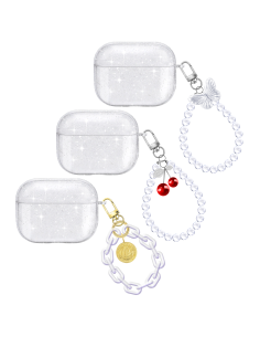 PROTECTIVE CLEAR CASE FOR WIRELESS EARPHONES WITH CHARMS