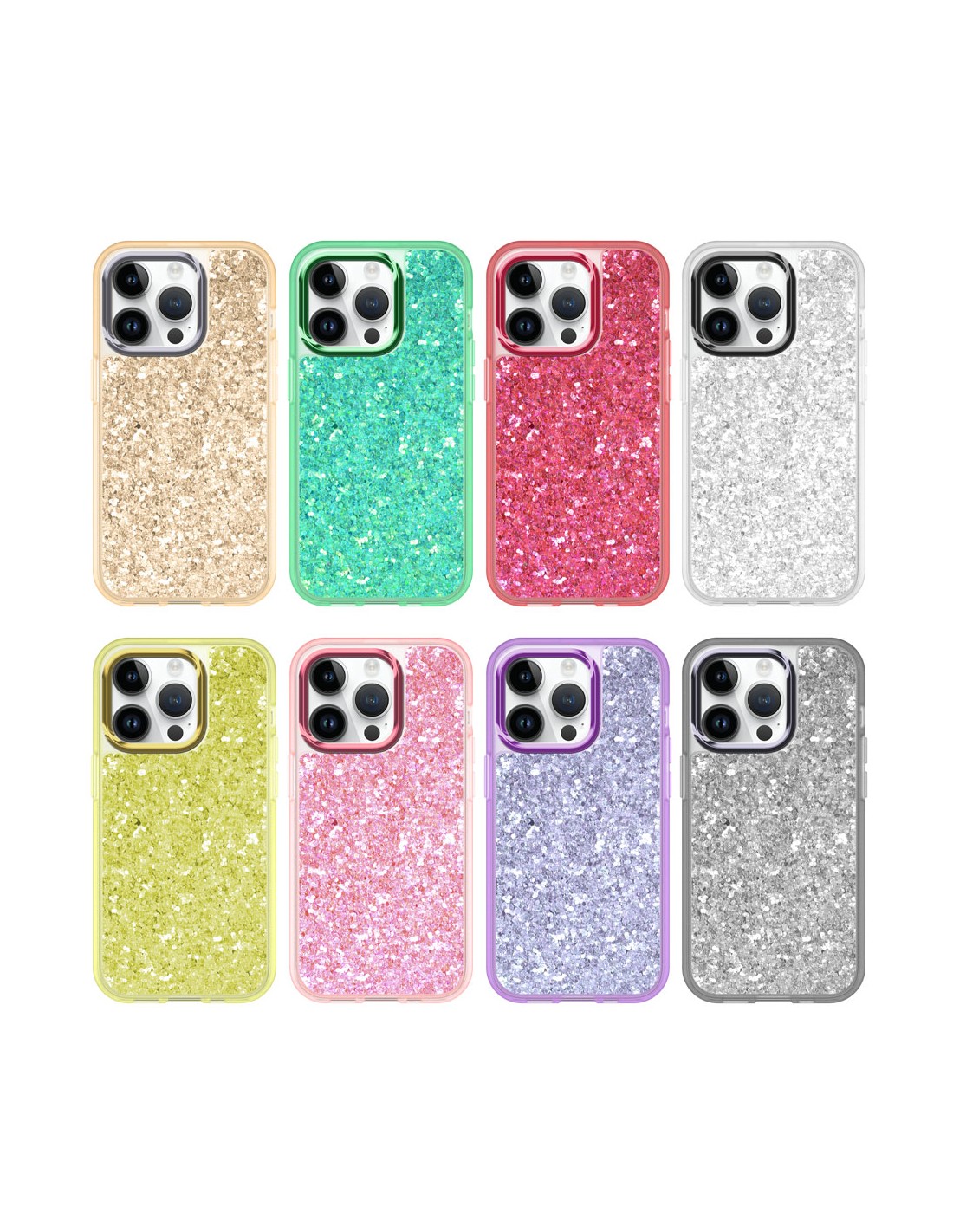 PILLOW EFFECT GLITTER HARD COVER CASE