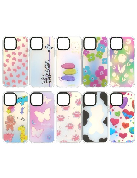 IRIDESCENT SEMIHARD SEMICLEAR COVER CASE WITH ASSORTED DESIGNS
