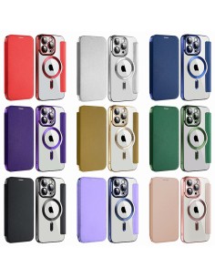 CHROME-PLATED MAGNETIC PU LEATHER BOOK CASE