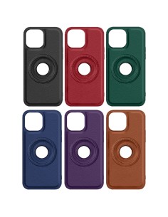 MAGNETIC PU LEATHER HARD COVER CASE WITH LOGO HOLE