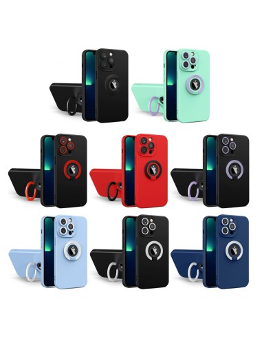 MATTE FINISH SOFT COVER CASE WITH RING KICKSTAND