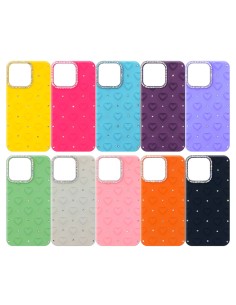 QUILTED SOFT COVER CASE WITH HEARTS AND RHINESTONES 2
