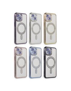 MAGNETISCHER SOFTCOVER MIT TRANSPARENTEM CHROMRAND, GLITTER UND STRASSSTEINEN