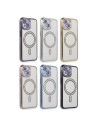 CHROME-PLATED GLITTER AND RHINESTONES MAGNETIC CLEAR SOFT COVER CASE