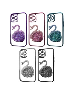 COVER SEMIRIGIDA SWAN GLITTER LIQUIDO E BORDO CROMATO
