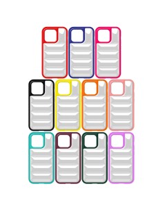 SEMIHARD CLEAR COVER CASE PILLOW EFFECT AND COLOURED EDGES