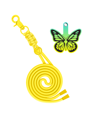 LACET DE COU AVEC CROCHET ET EMOJI PAPILLON POUR COQUE