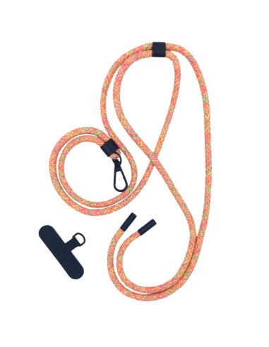 UMHÄNGEBAND MIT HAKEN UND SCHWARZEM AUFNÄHER FÜR SMARTPHONE-TASCHE