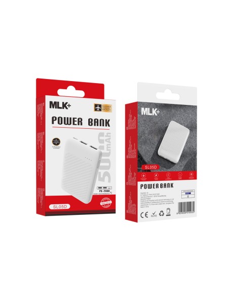 MLK+ Power bank bianco 5.000 mAh