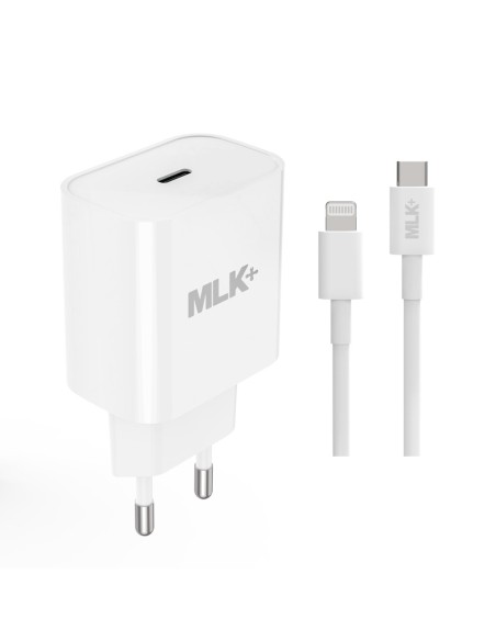 MLK+ Caricatore da rete porta PD con cavo Type C to Lightning