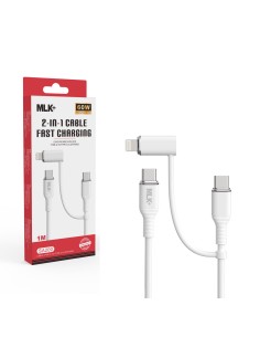 MLK+ FAST CHARGE 2 IN 1 CABLE TYPE C TO TYPE C + LIGHTNING