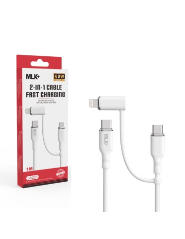 MLK+ SCHNELLLADUNG 2 IN 1 KABEL TYP C AUF TYP C + LIGHTNING
