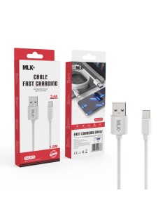 MLK+ CHARGING AND DATA CABLE 2.4A 150 CM LIGHTNING CONNECTOR