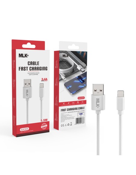 MLK+ CÂBLE DE CHARGE ET DE DONNÉES 2.4A 150 CM CONNECTEUR LIGHTNING