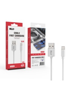MLK+ CHARGING AND DATA CABLE 2.4A LIGHTNING CONNECTOR 200CM