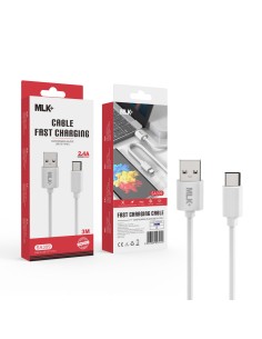 MLK+ CÂBLE DE CHARGE ET DE DONNÉES CONNECTEUR 2.4A TYPE C 300CM