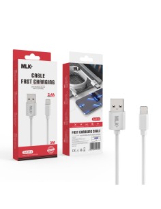 + CHARGING AND DATA CABLE 2.4A LIGHTNING CONNECTOR 300CM