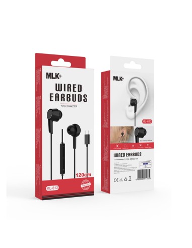MLK+ AURICOLARI A FILO IN-EAR CONNETTORE TYPE C