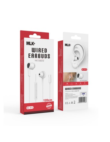 MLK+ AURICOLARI A FILO IN-EAR CONNETTORE TYPE C