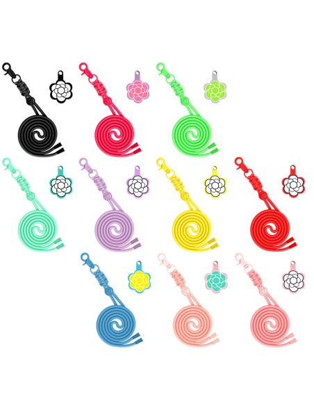 SANGLE DE COU AVEC CROCHET ET EMOJI EN FORME DE FLEUR POUR ÉTUI DE SMARTPHONE