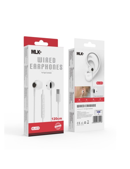 MLK+ ÉCOUTEURS INTRA-AURICULAIRES FILAIRES CONNECTEUR DE TYPE C
