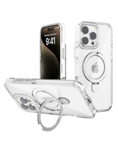 ÉTUI MAGNÉTIQUE TRANSPARENT AVEC BÉQUILLE PLIABLE