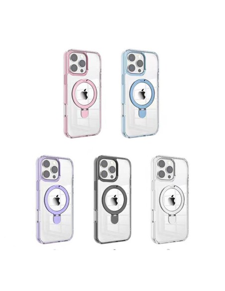 MAGNETIC CLEAR HARD COVER CASE WITH FOLDABLE KICKSTAND