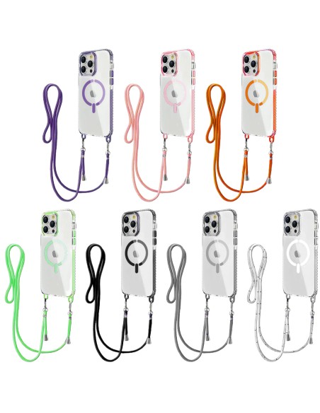 MAGNETIC HARD CLEAR COVER CASE WITH NECK STRAP