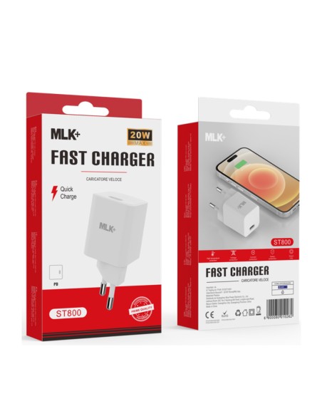 Caricatore da rete fast charge porta PD 20W