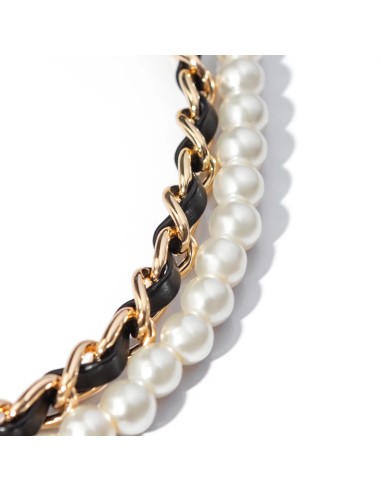 PERLES DE TÉLÉPHONE DE 60 CM DE LONG AVEC ÉCUSSON DORÉ