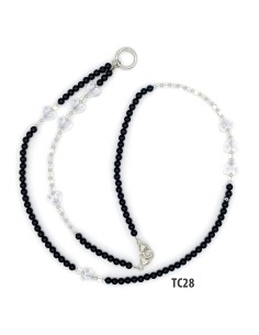 PHONE BEADS 60 CM BLACK CON ANELLO PORTA OCCHIALI