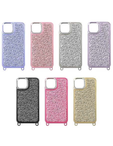 COVER RIGIDA GLITTER CON LACCIO DA COLLO