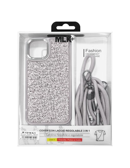 GLITTER HARD COVER CASE WITH NECK STRAP