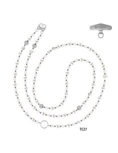 PERLES DE TÉLÉPHONE DE 60 CM DE LONG AVEC ANNEAU PORTE-LUNETTES